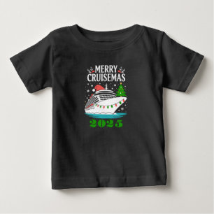 Camiseta De Bebé Personalizado Feliz Crucero Navideño Familia Barco