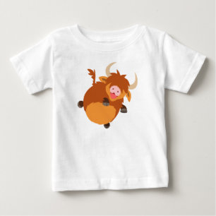 Camiseta De Bebé Personalizado flotante lindo Highland Cow bebé cam