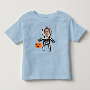 Camiseta De Bebé Personalizado foto esqueleto truco o tratamiento d