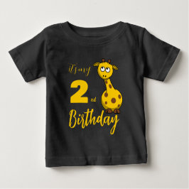 Camiseta De Bebé Personalizado Giraffe Birthday T-Shirt