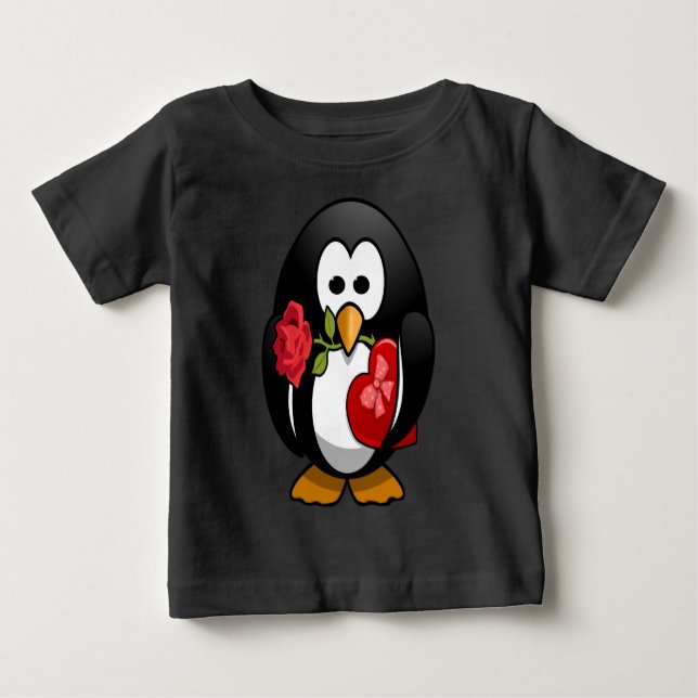 Camiseta De Bebé Personalizado gracioso de Penguin El día de San Va (Anverso)