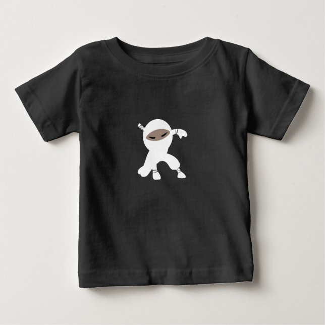 Camiseta De Bebé Personalizado guerrero de Ninja (Anverso)