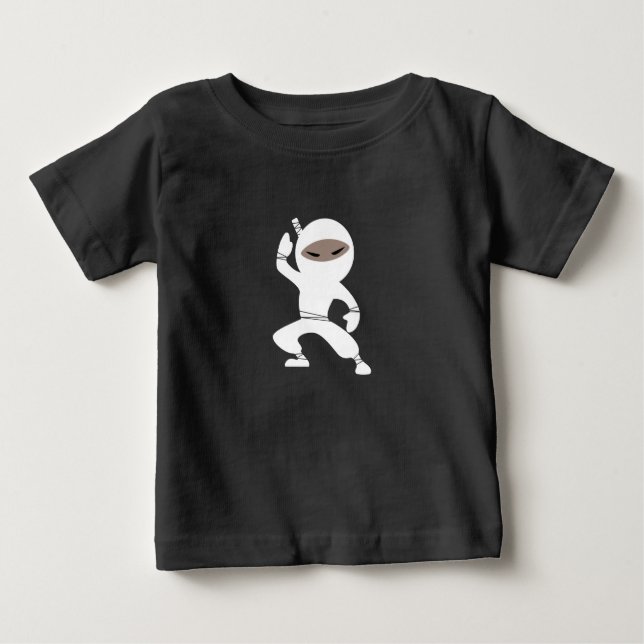 Camiseta De Bebé Personalizado guerrero de Ninja (Anverso)