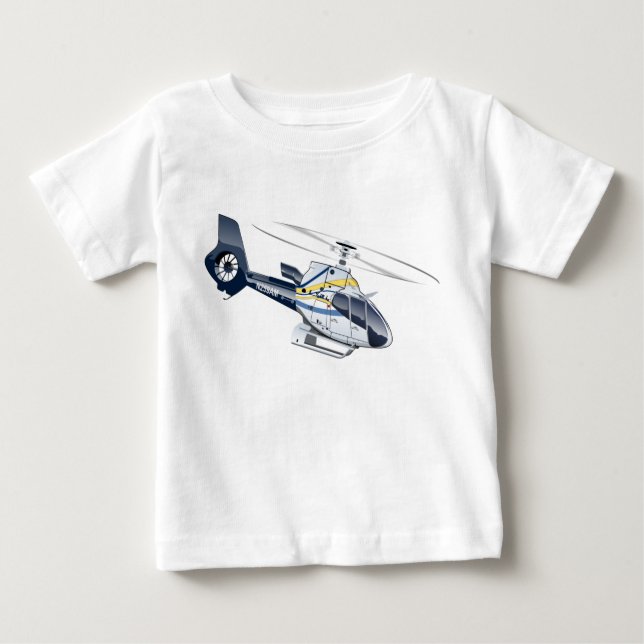 Camiseta De Bebé Personalizado Helicopter (Anverso)