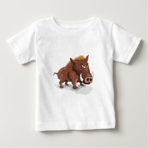 Camiseta De Bebé Personalizado humorístico salvaje cerdo marrón