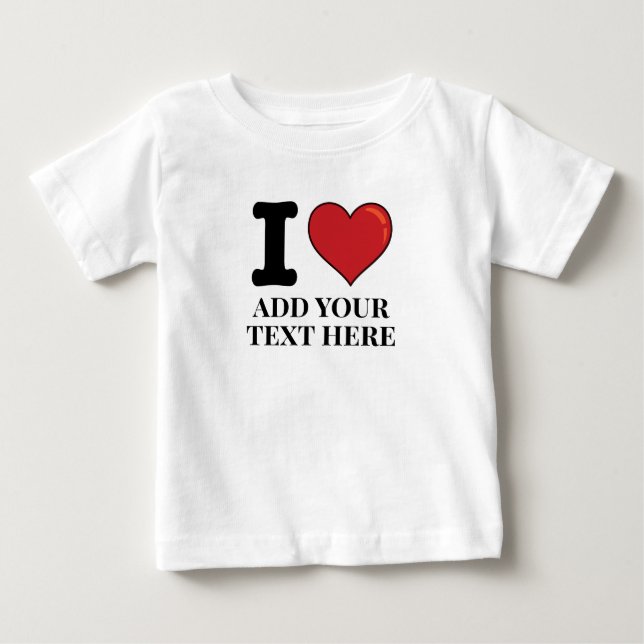 Camiseta De Bebé Personalizado I corazón (Anverso)