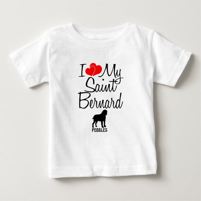 Camiseta De Bebé Personalizado I Love My Saint Bernard (Anverso)