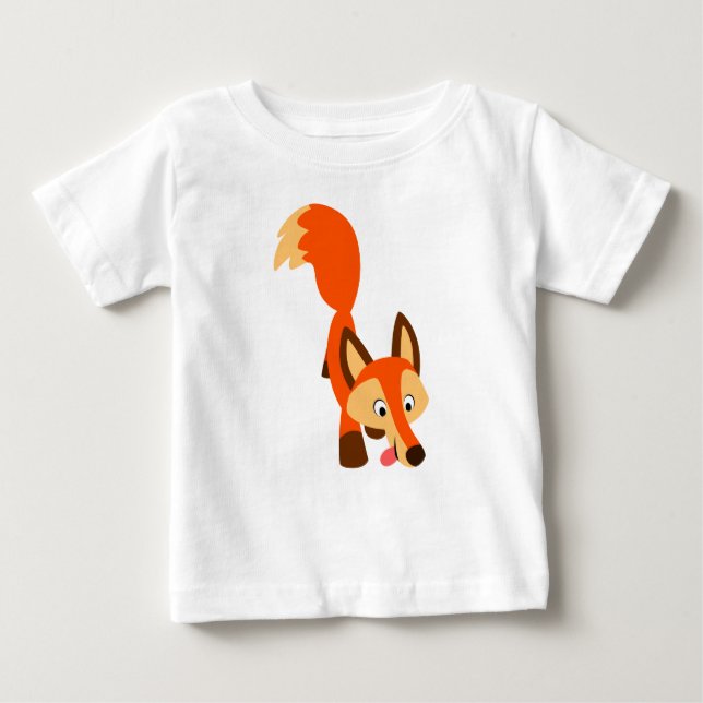 Camiseta De Bebé Personalizado inquisitivo, Fox Baby T-Shirt (Anverso)