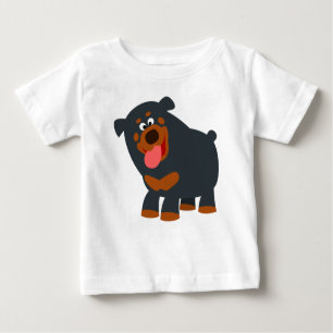 Camiseta De Bebé Personalizado juguetón lindo Rottweiler Baby T-Shi