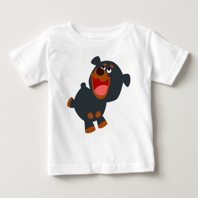 Camiseta De Bebé Personalizado juguetona bebé Rottweiler Baby T-Shi (Anverso)