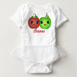 Camiseta De Bebé Personalizado Kawaii Apple Love Baby Tutu Bodysuit