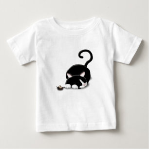 Camiseta De Bebé Personalizado Kitty con ratón de juguete
