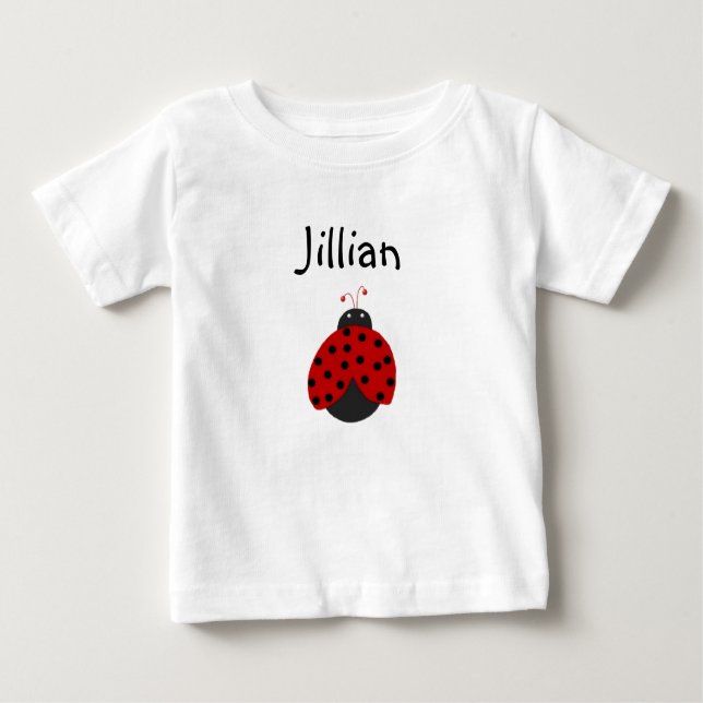 Camiseta De Bebé Personalizado Ladybug Name Shirt (Anverso)