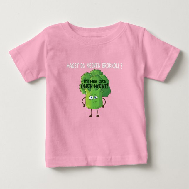 Camiseta De Bebé Personalizado lindo Broccoli no le gusta el bebé d (Anverso)