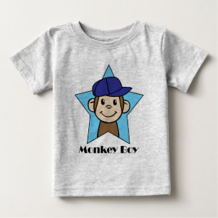Camiseta De Bebé Personalizado lindo Clip Art Happy Monkey en Star 