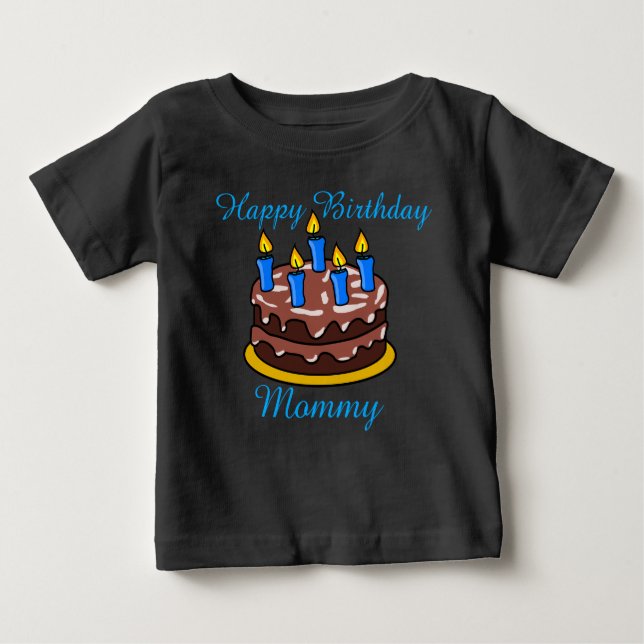 Camiseta De Bebé Personalizado lindo Feliz cumpleaños, mamá bebé ca (Anverso)