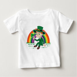 Camiseta De Bebé Personalizado lindo leprechaun con shamrock y arco