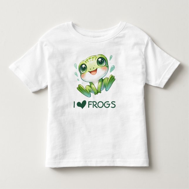 Camiseta De Bebé Personalizado lindo me encantan las ranas (Anverso)