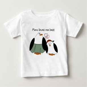 Camiseta De Bebé Personalizado lindo pingüinos que mamá me ama mejo