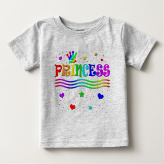 Camiseta De Bebé Personalizado lindo pinza arte arcoiris Princesa T
