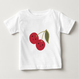 Camiseta De Bebé Personalizado lindo sonriendo cerezas Kawaii