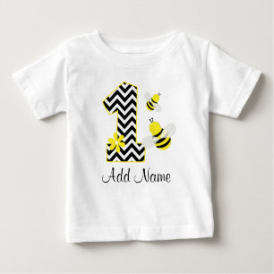 Camiseta De Bebé Personalizado manosee el 1r cumpleaños Chevron de