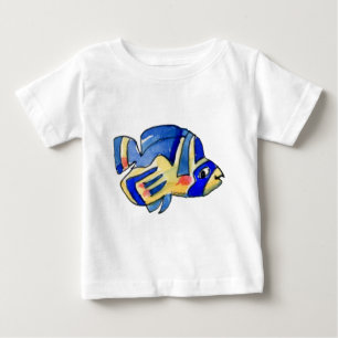 Camiseta De Bebé Personalizado Mariposa Azul Fish