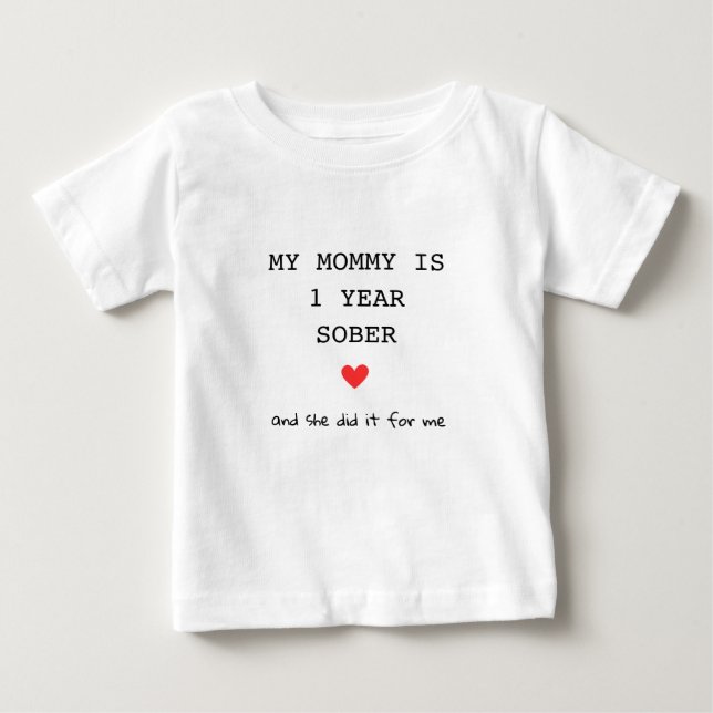 Camiseta De Bebé Personalizado Mi mamá tiene un año de sobriedad pa (Anverso)