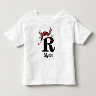Camiseta De Bebé Personalizado Monograma Familia Navidad Santa Hat