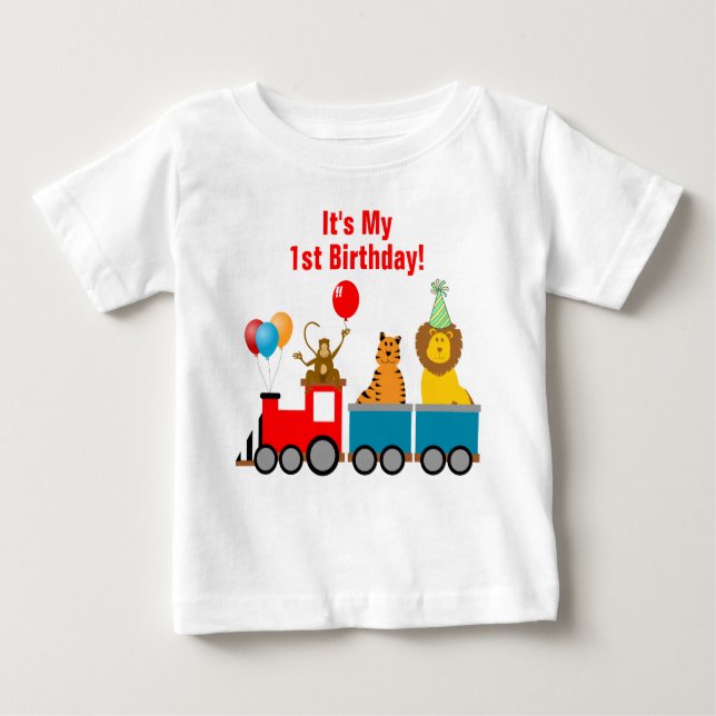 Camiseta De Bebé Personalizado Nacimiento Niño Zoológico Safari Tre (Anverso)