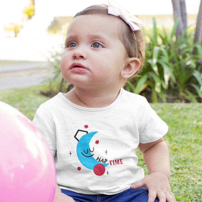 Camiseta De Bebé Personalizado Nap Time Moon (sweet little moon is so tired from playing all day he needs a nap.)