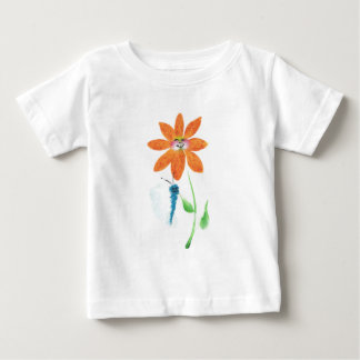Camiseta De Bebé Personalizado naranja Flor con cara