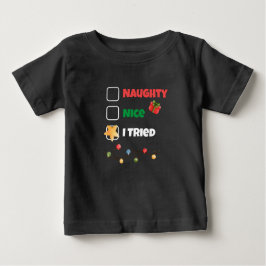 Camiseta De Bebé Personalizado Naughty Naughty Intenté A Los Navida