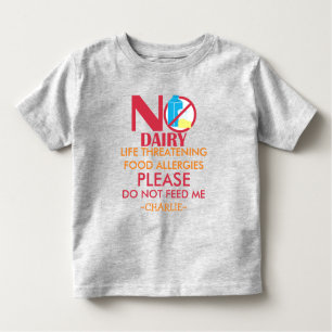 Camiseta De Bebé Personalizado no alimente la alarma de la alergia