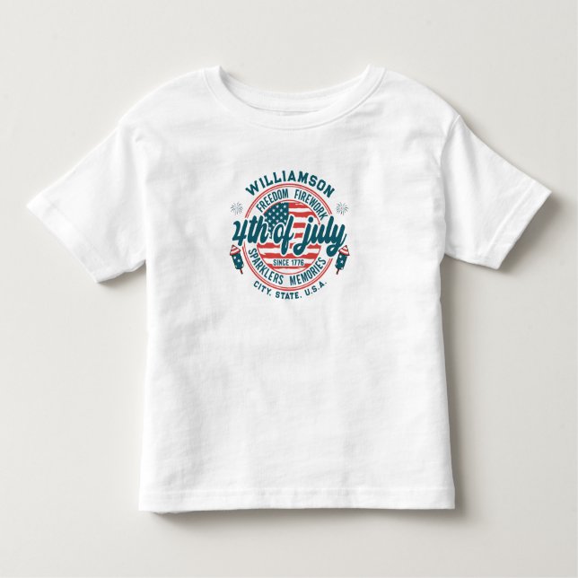 Camiseta De Bebé Personalizado Nombre de la familia Ciudad Ubicació (Anverso)