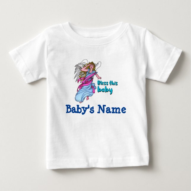 Camiseta De Bebé Personalizado (nombre del bebé) bendice la camiset (Anverso)