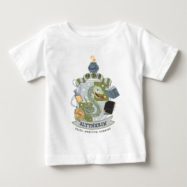 Camiseta De Bebé Personalizado Orgulloso Slytherin Escudo (Anverso)