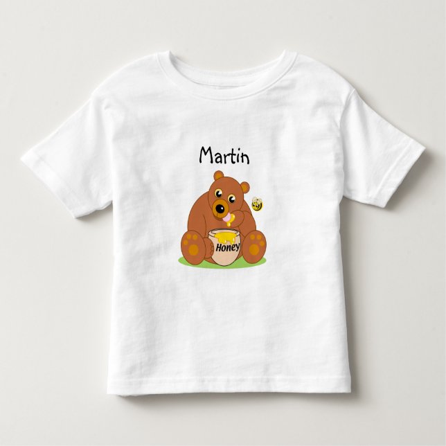 Camiseta De Bebé Personalizado, oso lindo, oso miel o oso de peluch (Anverso)