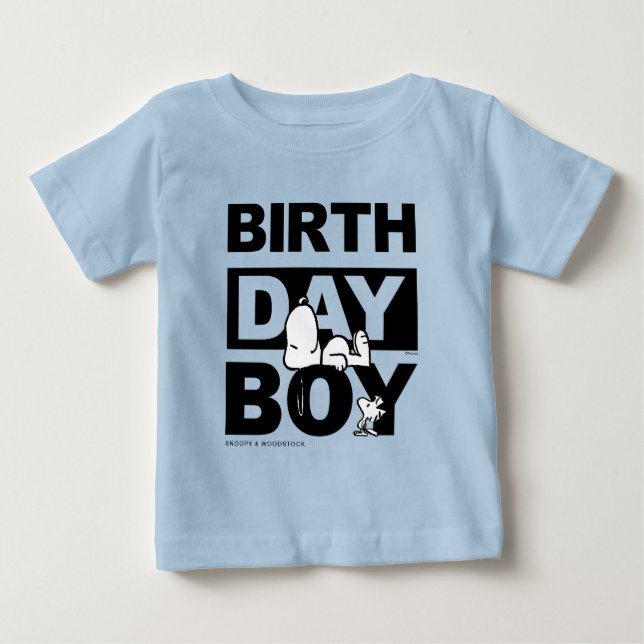 Camiseta De Bebé Personalizado Peanuts | Noopy Birthday Boy (Anverso)