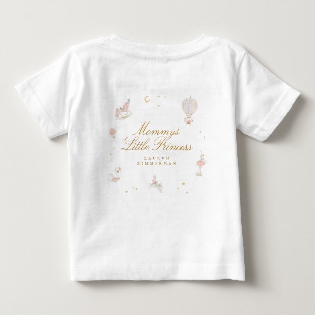Camiseta De Bebé Personalizado Pequeña Princesa Cuta Chica Rosa His (Reverso)