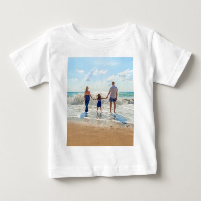 Camiseta De Bebé Personalizado Photo Baby T-Shirt Tu regalo de foto (Anverso)