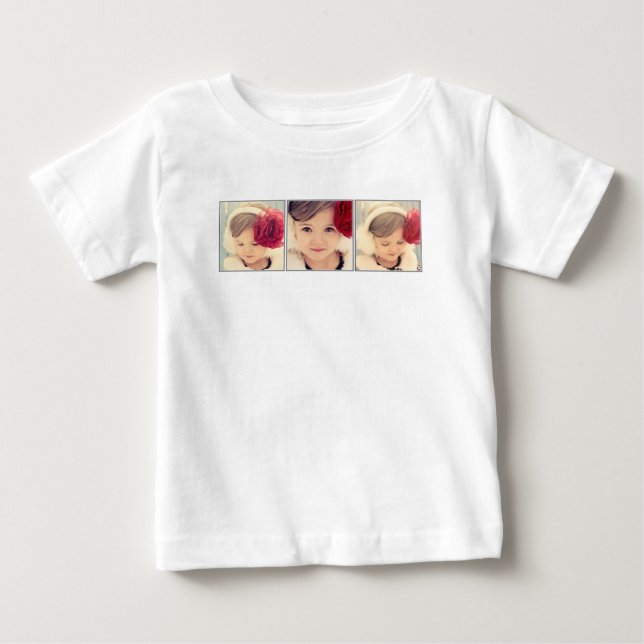 Camiseta De Bebé Personalizado Reemplazar Fotos Imágenes Niños (Anverso)