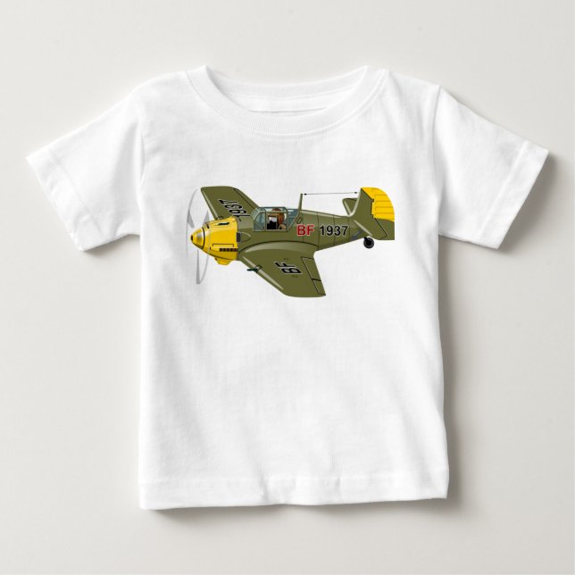 Camiseta De Bebé Personalizado retro avión de combate (Anverso)