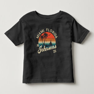 Camiseta De Bebé Personalizado Retro Sunset Family Beach Mateo