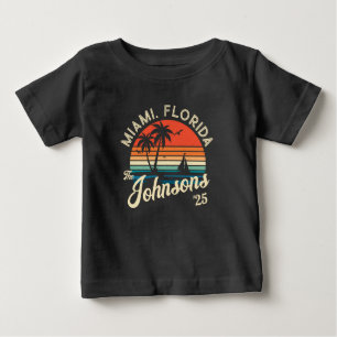 Camiseta De Bebé Personalizado Retro Sunset Family Beach Mateo