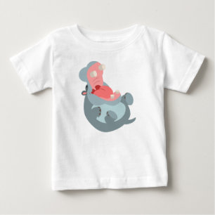 Camiseta De Bebé Personalizado risible Hippo Baby T-Shirt