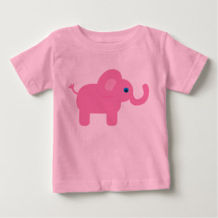Camiseta De Bebé Personalizado rosa lindo Elefante bebé