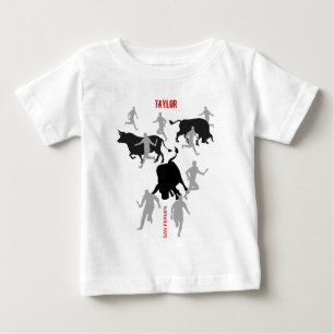 Camiseta De Bebé Personalizado, San Fermín Pamplona, encierro / to