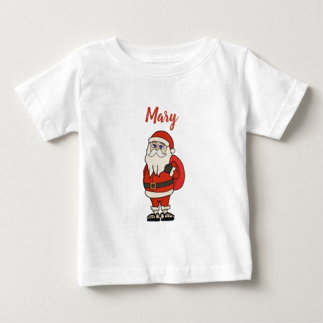 Camiseta De Bebé Personalizado Santa Claus Navidades Flip Flops (Anverso)