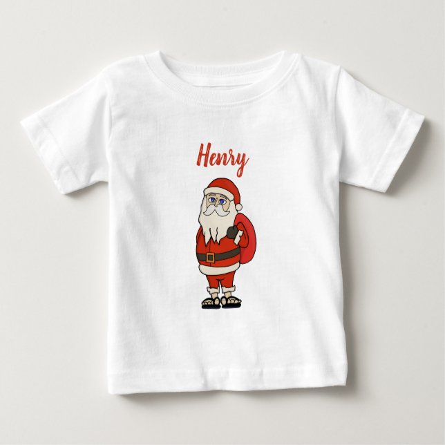 Camiseta De Bebé Personalizado Santa Claus Navidades Flip Flops (Anverso)
